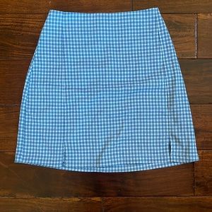 Brandy Melville blue plaid skirt